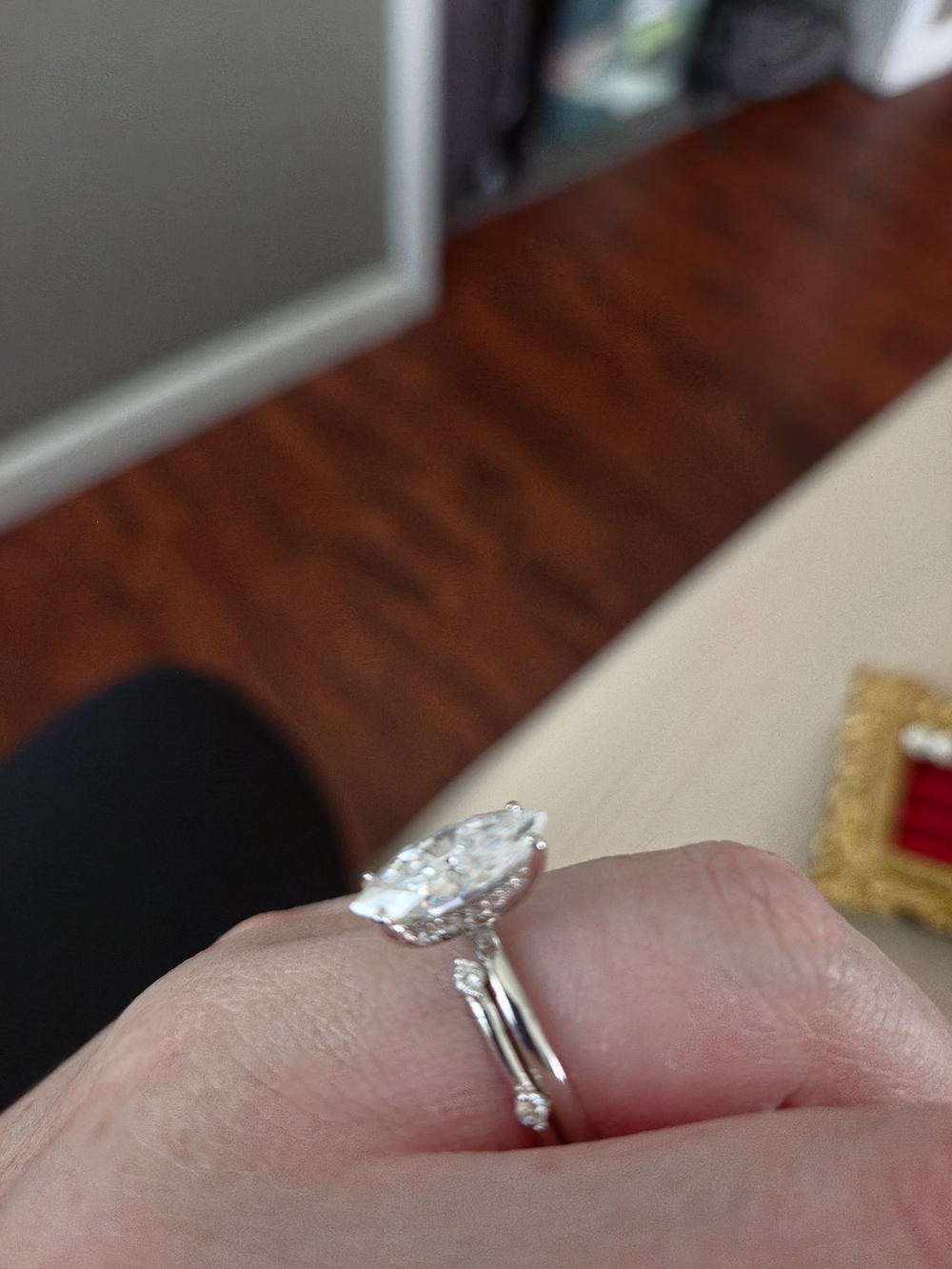 Moisanite Marquise-Cut Solitaire Ring